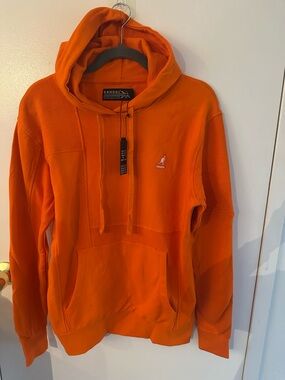 Kangol Orange Hoodie with Black Label